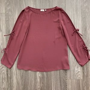 Aritzia by Wilfred mauve tie sleeve blouse